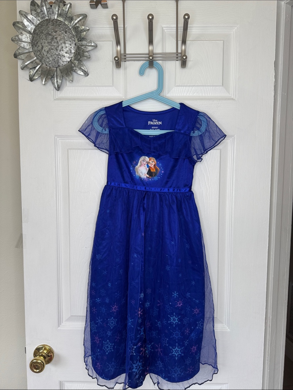 Disney Royal Blue Frozen Anna & Elsa Party Dress. Sz S (6/6X).